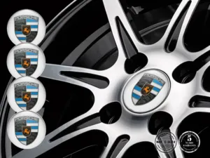 Porsche Wheel Emblem Version High-Quality Dome Design